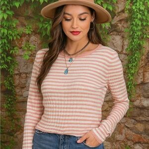 MADEWELL Wool Blend Striped Sweater, XL